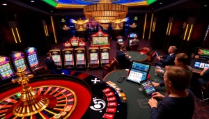 Players enjoying exciting gaming experiences at https://okfun.uk.net/ with vibrant casino elements.