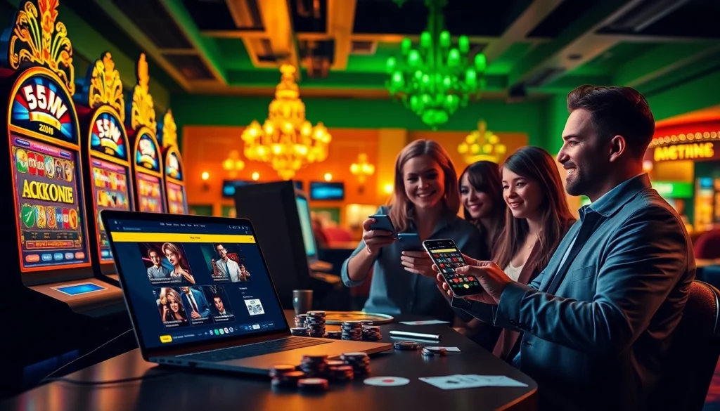 Experience the excitement of online gaming with the 55WW platform, featuring vibrant casino visuals and interactive gameplay.