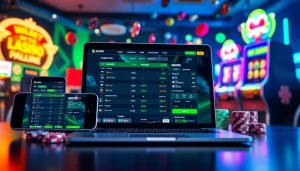 ABC999 online betting platform showcasing multiple devices and gaming elements, emphasizing security and trust.