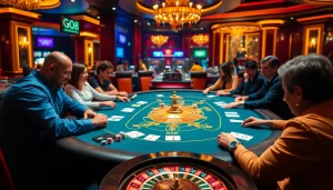 Experience thrilling moments at GO8 casino while playing poker at a luxurious table.