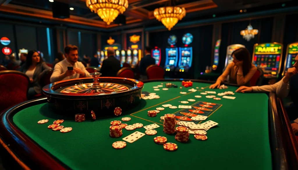 High-stakes poker action at an S8-themed casino table with luxurious chips and cards.