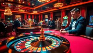 Experience the thrill of ABC8 at an exciting casino scene with players and games.