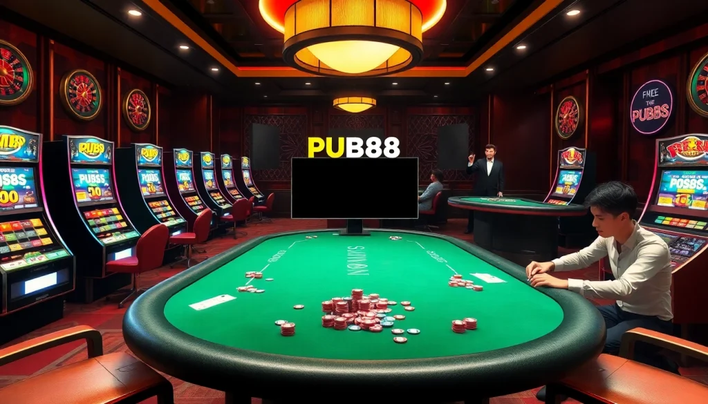 Experience the thrill of gambling on the trang chủ pub88 platform with vibrant slots, poker tables, and engaging digital interfaces.