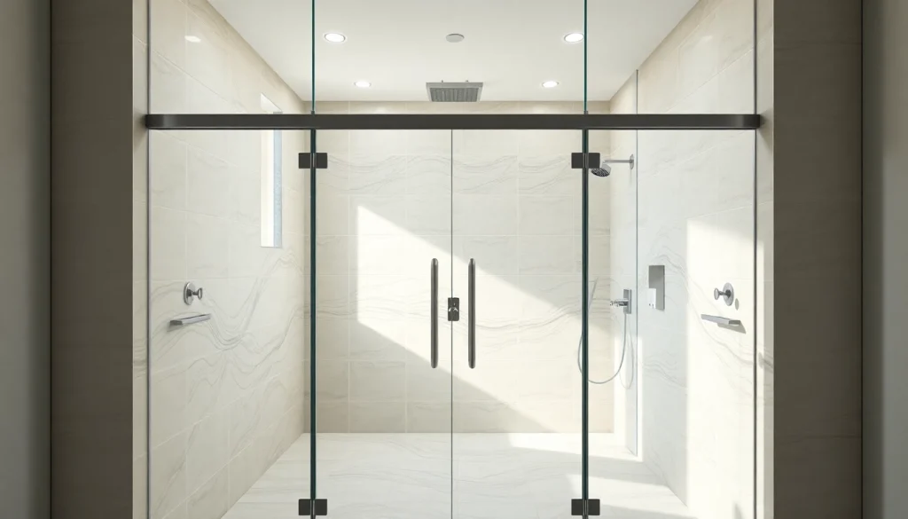 Showcase of shower doors uk in a contemporary bathroom space emphasizing elegance and design.