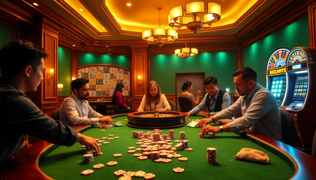 Experience the thrill of keonhacai5 poker with vibrant tables, colorful chips, and exciting casino atmosphere.