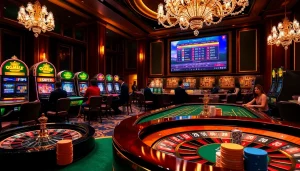 Experience high-stakes gambling excitement at https://kkwin.co.com/ with a vibrant casino atmosphere featuring poker tables and slot machines.