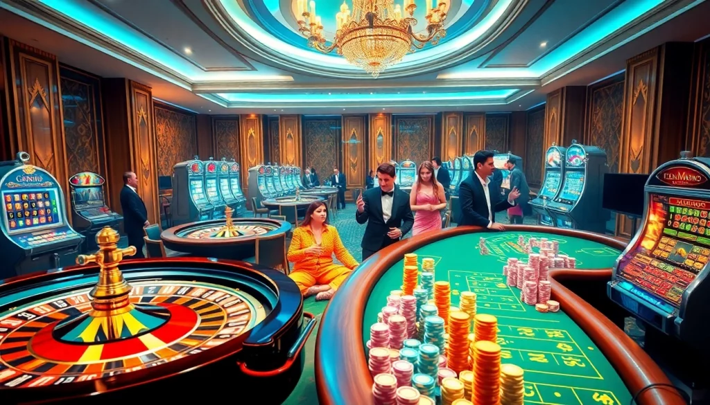 Excited gamblers playing at casino tables showcasing offerings from https://xx88tv.com/ for thrilling wagering experiences.