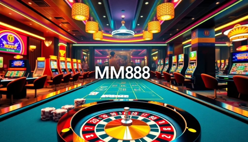 MM88 casino table with poker chips and playing cards exuding excitement and luxury