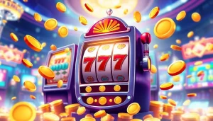 Bermain slot depo 1k dengan mesin slot dan suasana kasino yang ramai.