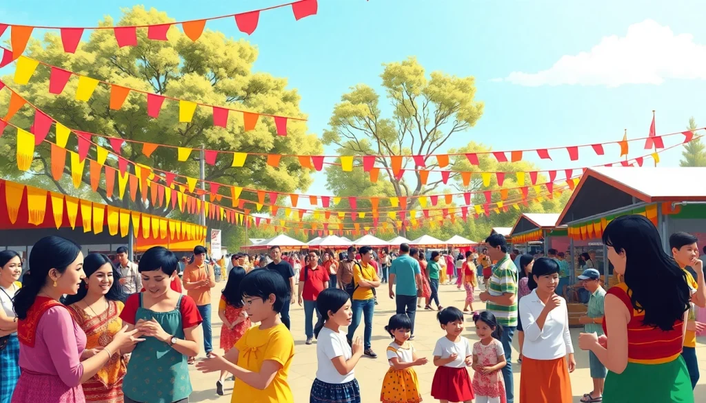 Celebrate laoutaris with vibrant community festivities and engaging activities in a lively scene.