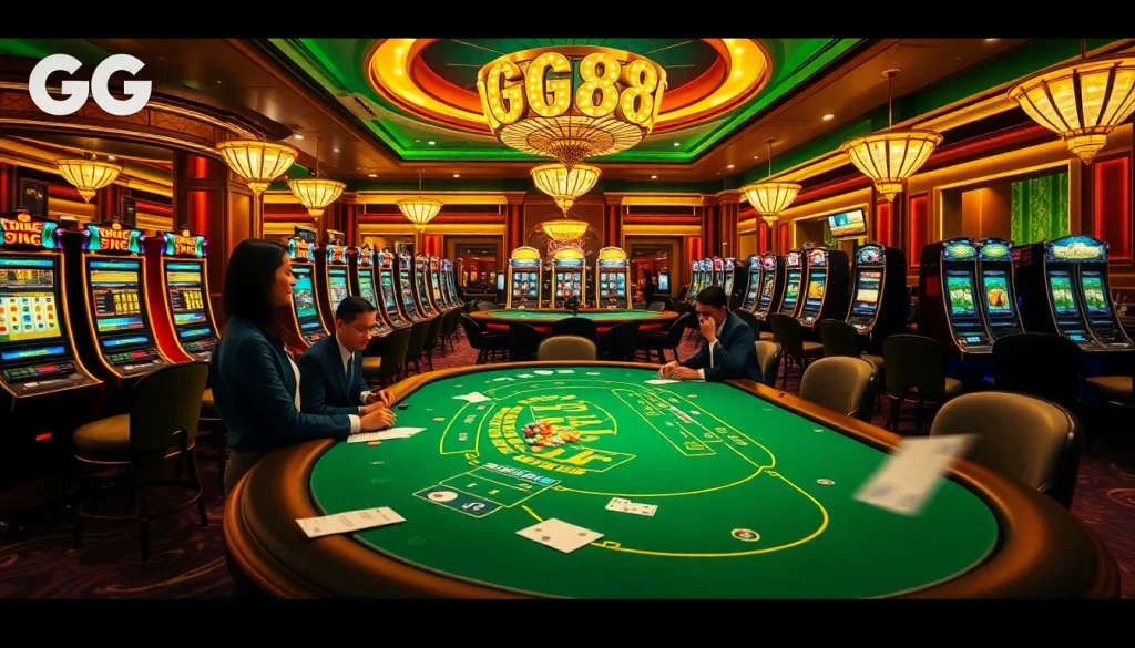 Experience high-stakes gaming at GG88 online casino with vibrant tables and exciting slots.