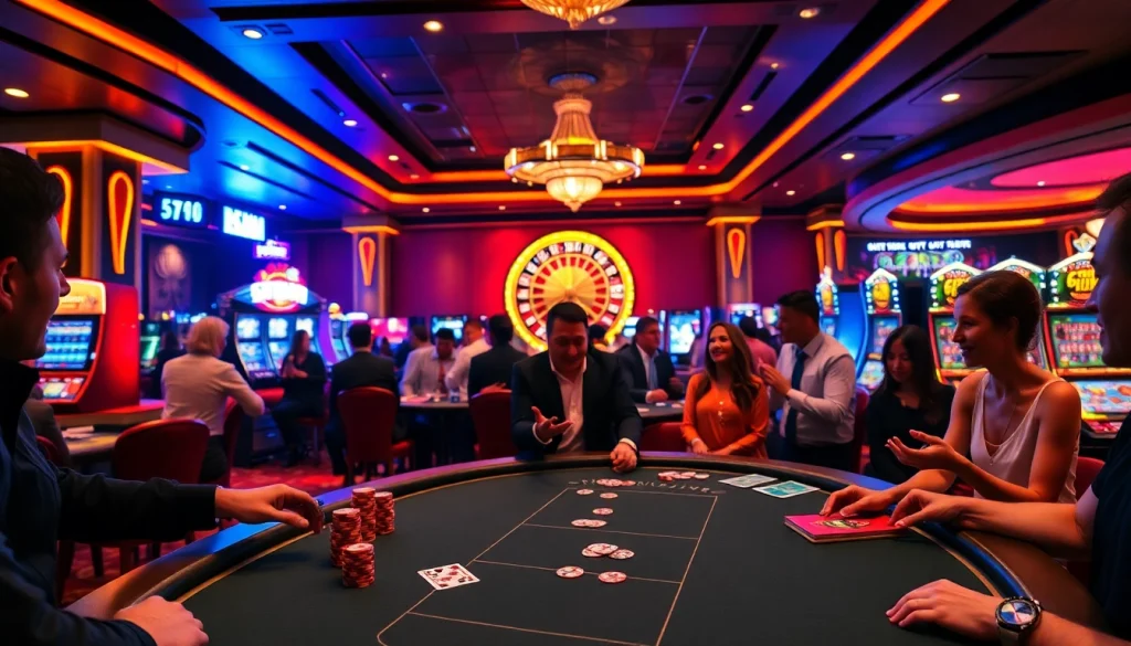 Engaging players at the luxury poker table in an exciting casino atmosphere at https://58win4b.net/.