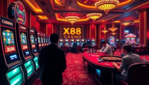 X88 CASINO vibrant slot machines and table games create an exciting gambling atmosphere.