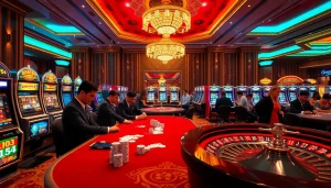 Experience thrilling bets at gori77 with a luxurious casino ambiance and players in action.