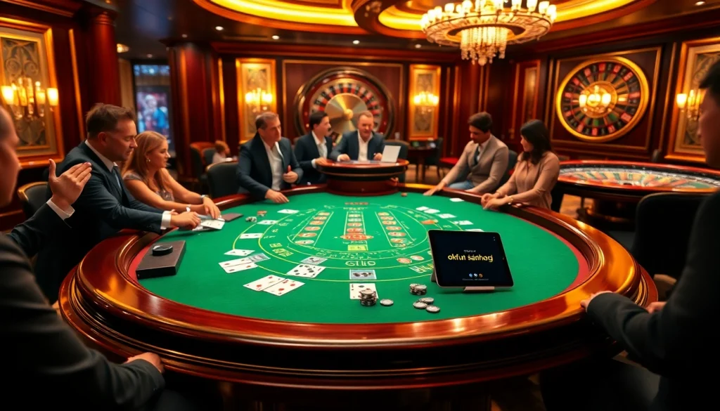 Experience the thrill of okfun đăng ký with lively casino action at a blackjack table.