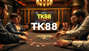 Engaged players experiencing intense gameplay at TK88 casino tables.