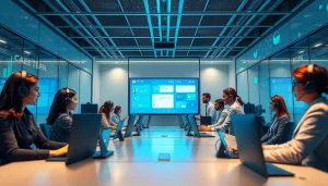 展现美洽官网技术的沉浸式 AI 客服中心场景。