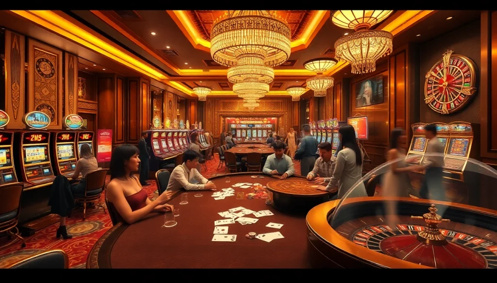 Excited gamblers playing cards at a luxurious casino table inspired by nhà cái KK55.