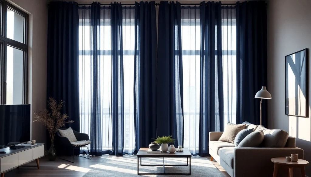 Verduisterende gordijnen in een moderne woonkamer met een uitnodigende sfeer