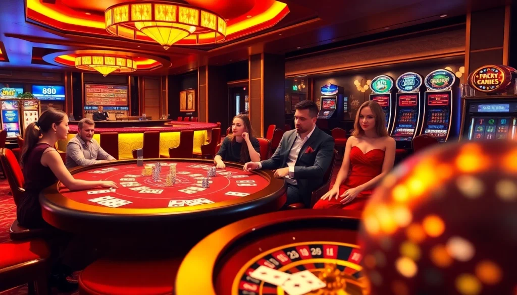 Experience the excitement of 88i game with players engaging in high-stakes poker and roulette.