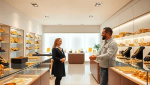 Compra oro di alta qualità in un negozio elegante e luminoso.
