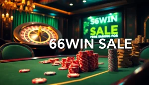 Experience the thrill of gambling at 56WIN SALE with vibrant poker tables and exciting casino elements.