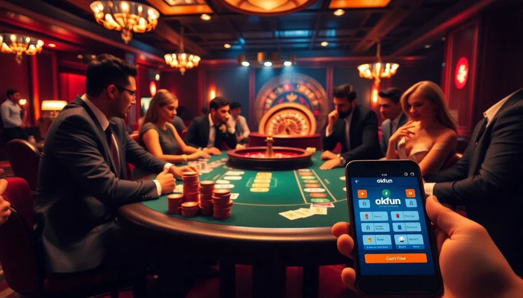 Experience the thrill of gambling with the app okfun showcasing vibrant casino gameplay.