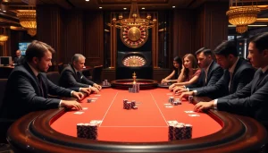 Exciting poker game at https://789f.town/ with players strategizing over cards and chips.