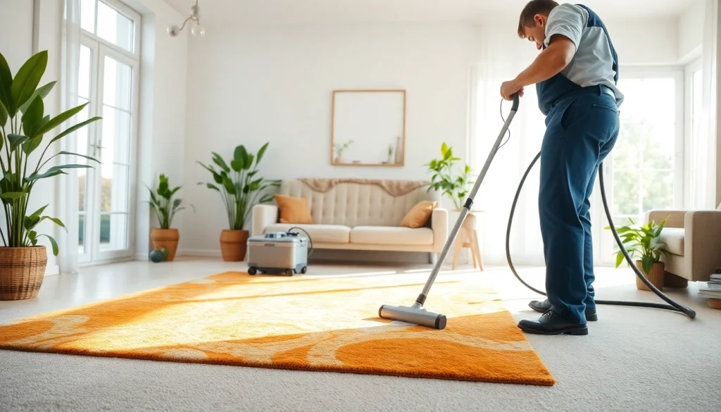 Efficient carpet cleaning lincoln ca service in a bright living room, showcasing professional techniques.