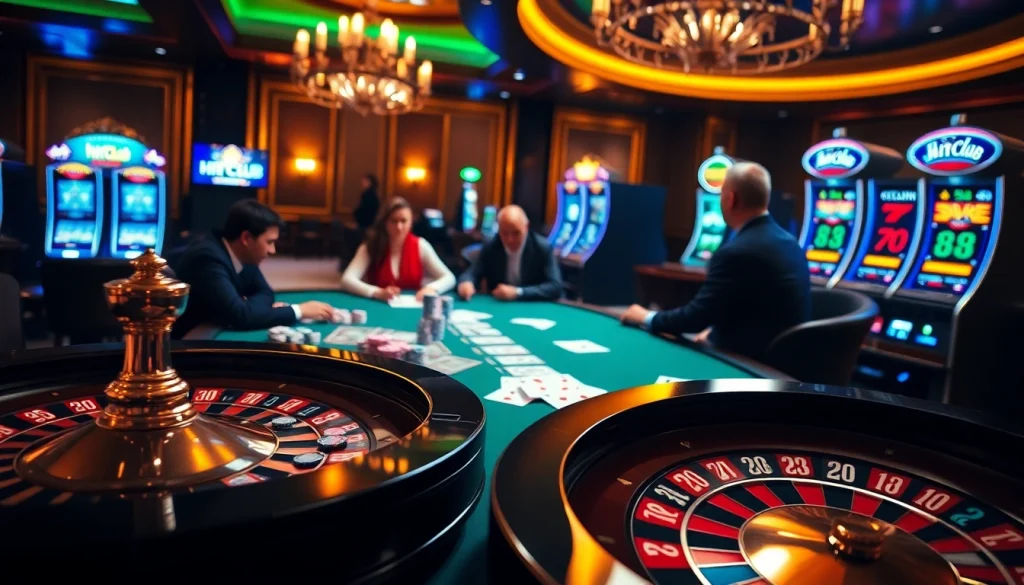 Engage in thrilling gambling action at HITCLUB's luxurious casino tables and vibrant slot machines.