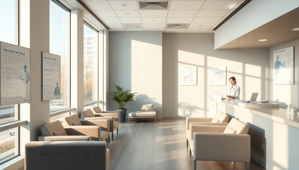 包茎手術をおすすめするクリニックの内観と情報資料の掲示