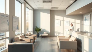 包茎手術をおすすめするクリニックの内観と情報資料の掲示