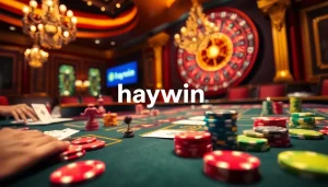 Experience exciting gameplay at Haywin with vibrant casino tables and colorful chips.