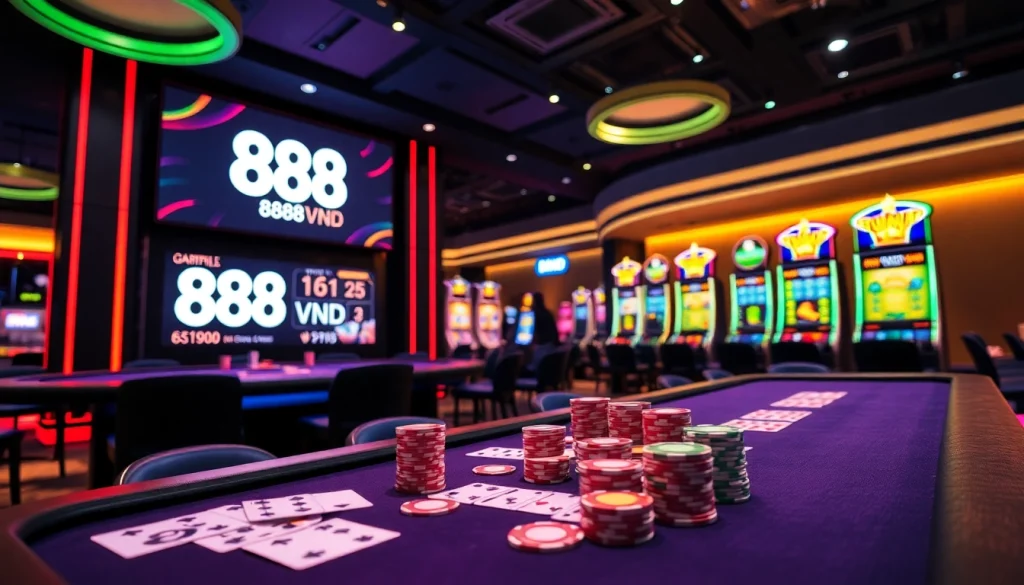 Experience the thrill of winning with 888VND in a luxurious online casino setting.