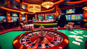 The hidden wiki offers essential resources for online gambling, featured on a vibrant casino table with roulette and cards.
