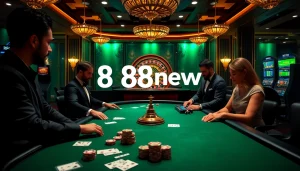 Experience the thrill of play at 888new's luxurious casino gaming table.