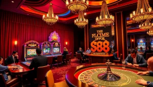 Players enjoying a luxurious gaming experience with the s88 slot machine in a vibrant casino.