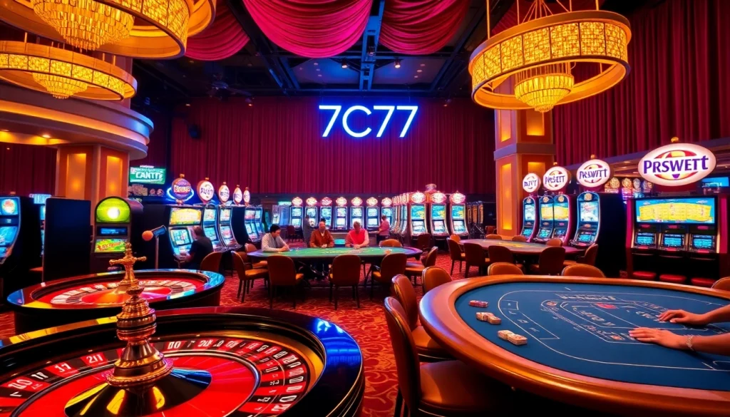 Experience high-stakes action at 7C77 casino with vibrant tables and thrilling games.
