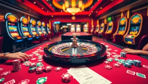Experience high-stakes gaming at https://www.6rwin55.com/ with a thrilling casino scene of roulette and poker.