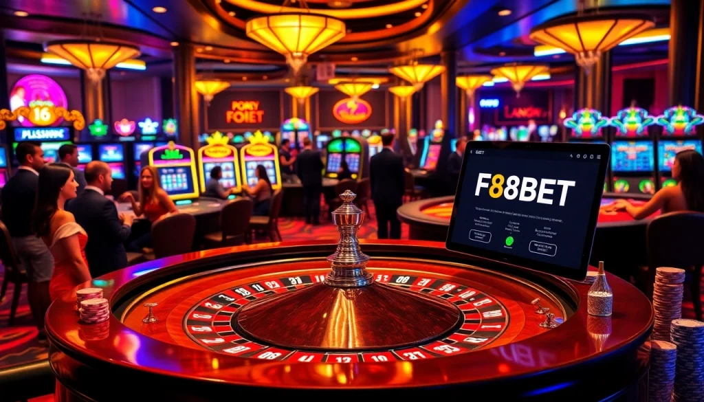 Experience the thrill of F8BET online gambling with vibrant casino elements, exciting gameplay, and engaging visuals.