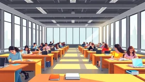 Students collaborating on the texas college bridge in an engaging classroom environment.