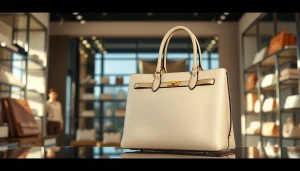 레플리카 고급 가방을 우아한 부티크에서 선보이는 모습