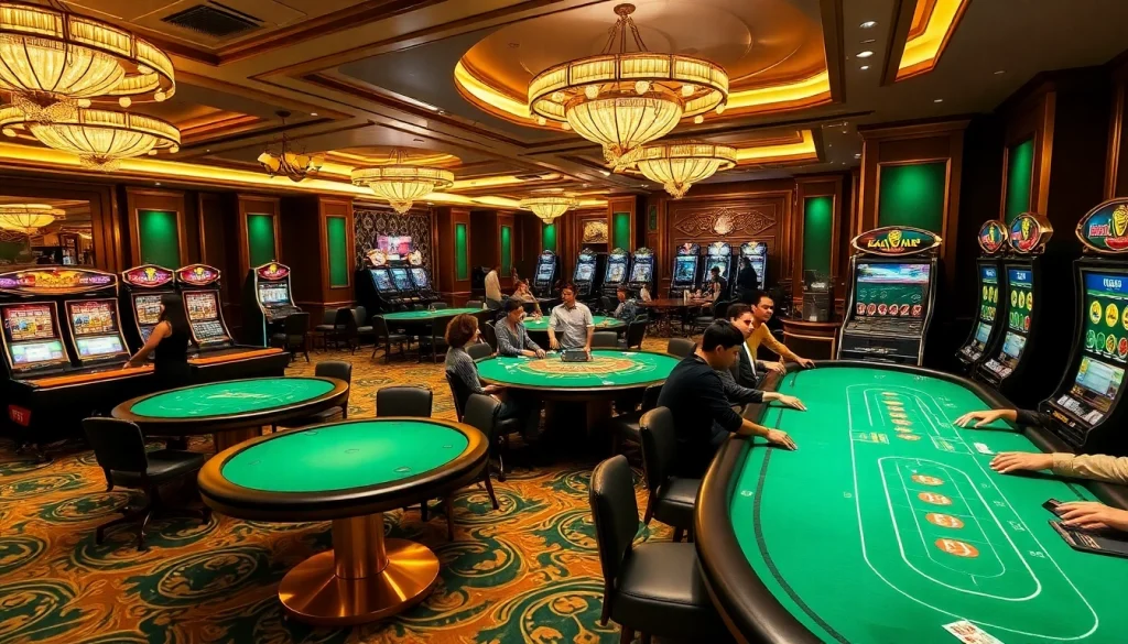 Experience thrilling gaming at Fb88 with exciting casino tables and vibrant slot machines.