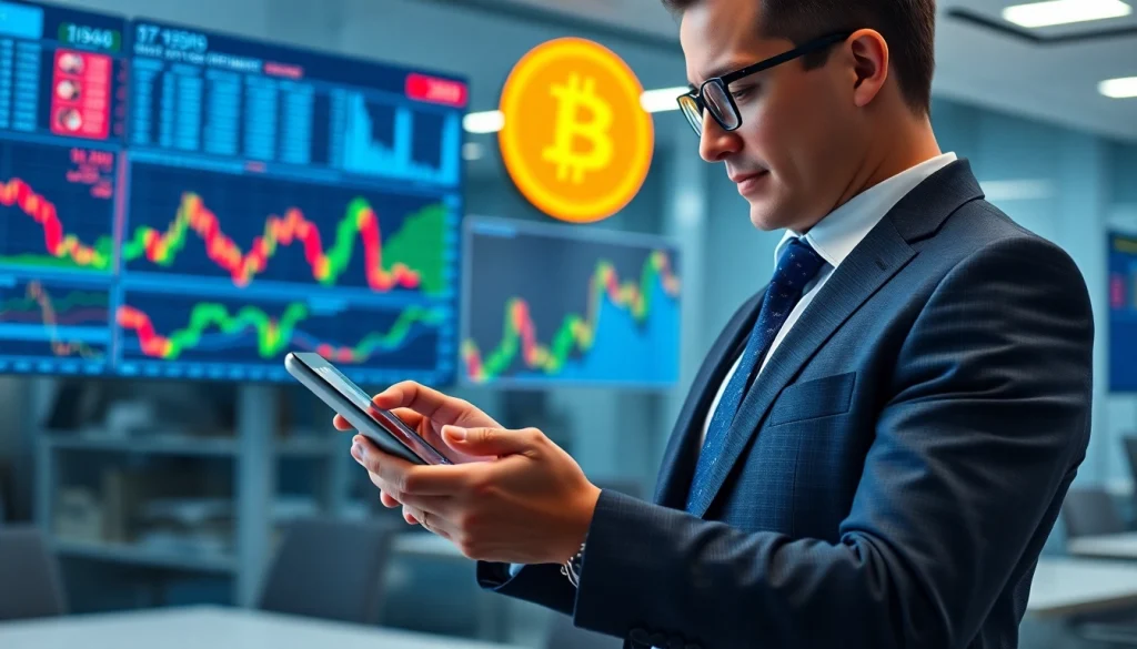 Acheter bitcoin dans un environnement professionnel avec des graphiques financiers.