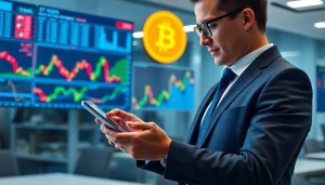 Acheter bitcoin dans un environnement professionnel avec des graphiques financiers.