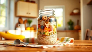 Discover nutritious layers in a mason jar breakfast filled with oats and fruits at https://masonjarbreakfast.com