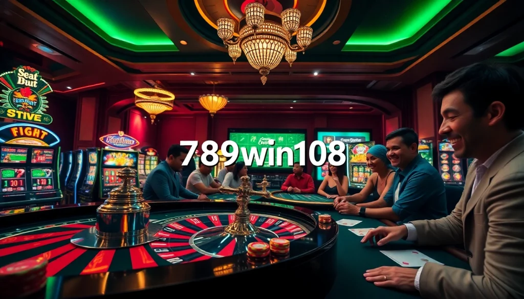 Experience thrilling gameplay at 789win108 with vibrant casino tables, exciting slot machines, and dynamic players.