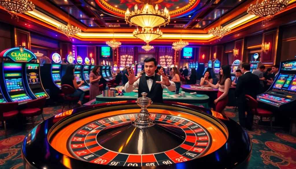 CK444 casino players enjoying vibrant games at the roulette table with professional dealers.