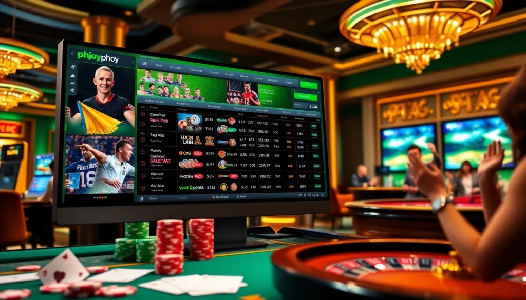 Experience dynamic sports betting with phjoy's cutting-edge online platform in a luxurious casino setting.
