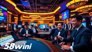 Experience the excitement of 58win with diverse players engaged in thrilling casino games.